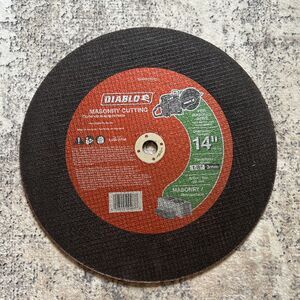 Diablo Tools DBD140125G01C 14 in. Masonry High Speed Cut Off Disc 1/8” Thick